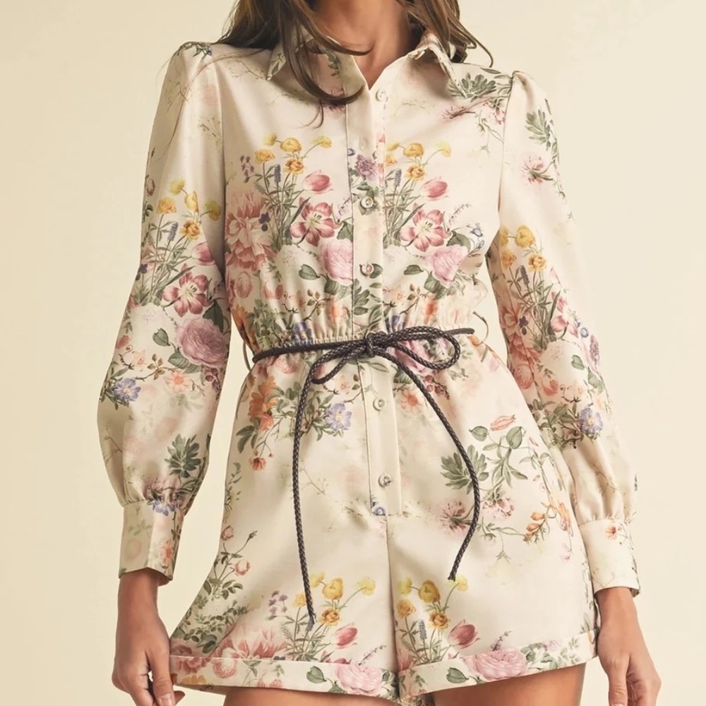Cream Floral Romper